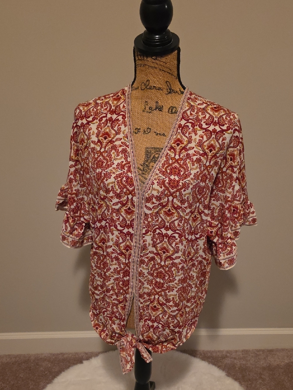 Medium Printed Top with Black Trim
